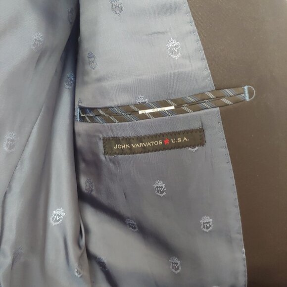 Tuxedo Jacket - Sz 40 - Navy tweed type blue / black lapel - Varvatos Soho Fit - Picture 10 of 13